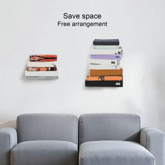 1 Set Stainless Steel Floating Invisible Bookshelf 13.5Kg Load Capacity Heavy Duty Home Office Classroom Library Wall Mount Book Storage Shelf Rack