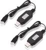 2Pcs USB Charging Cable 7.4V for Drone – Compatible with SYMA X8C X8G Hubsan H501S – For Lipo Batteries, Black