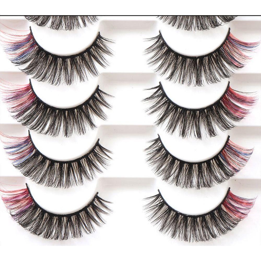 8 пар цветных ресниц яркие цвета 3D завитые накладные ресницы принадлежности для макияжа