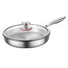 Zhishi 30CM 304 Stainless Steel Non-Stick Frying Pan with Lid