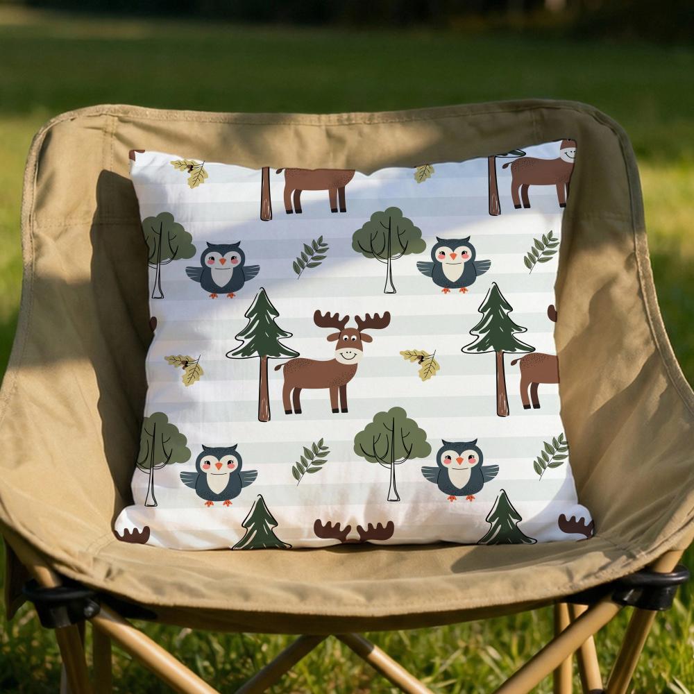 Forest Animals Printed Cushion Cover Soft Reversible Durable Pillow Cover MultiScene Use for Home Car Daily Comfort
