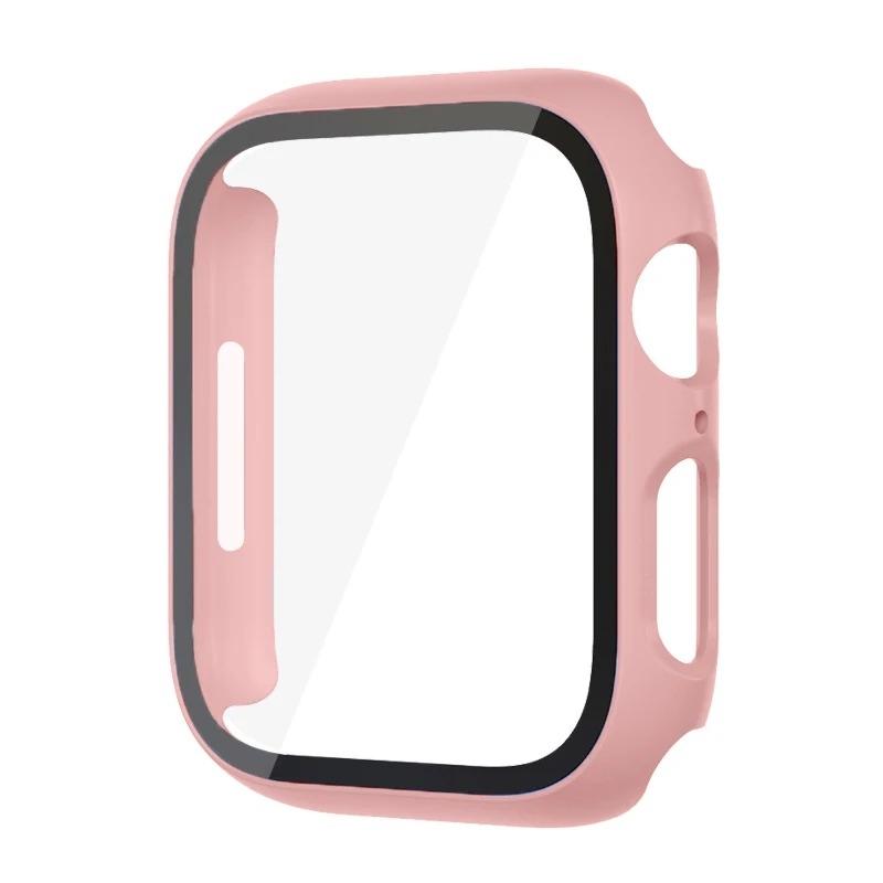 Стекло+Чехол для Apple Watch корпус 44мм 40мм 45мм 41мм 42мм 38мм ремешок Защитное стекло iwatch series 9 8 7 SE 3 корпус Аксессуары