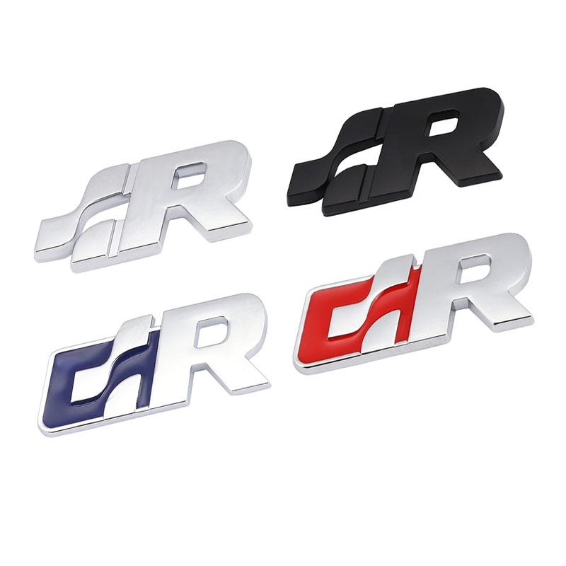 AABIO1 Car sticker Front Hood Grill SR 32 Emblem Auto Grille Badge for Volkswagen R Racing VW Sagitar Passat Golf Tiguan Touareg CC GR