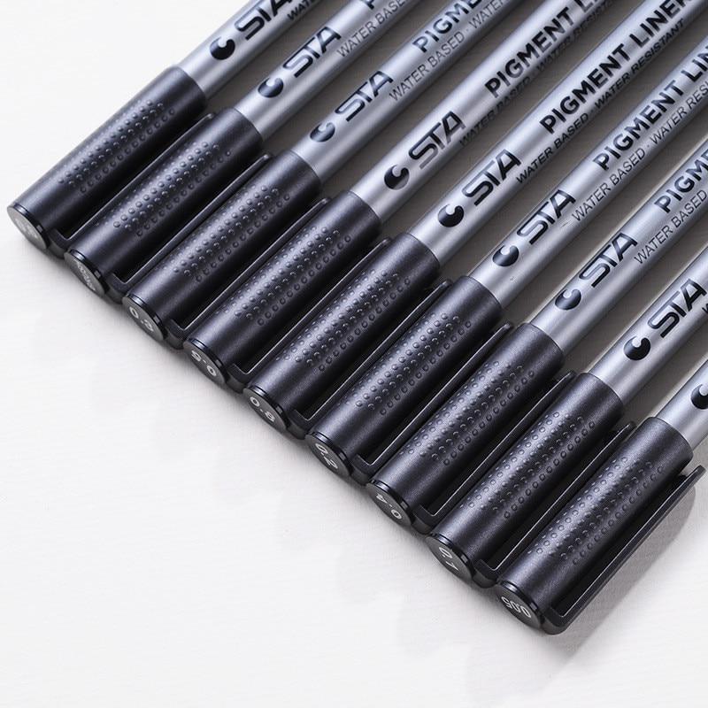1 шт. Маркер с пористым наконечником, пигментный линер, чернила Micron, разные наконечники, черный тонкий линер, ручки для эскизов, художественные принадлежности