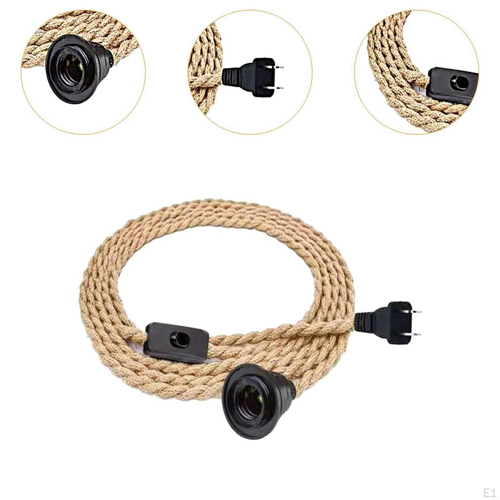 Hemp Rope Pendant Light Hanging E26 Socket with Cord Small Lighting Ceiling