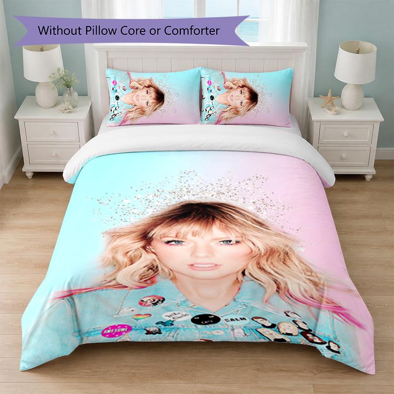 Taylor Swift Print 3Pcs Duvet Cover Set 1 Duvet Cover and 2 Pillowcases Soft Bed Linen For Household Bedroom