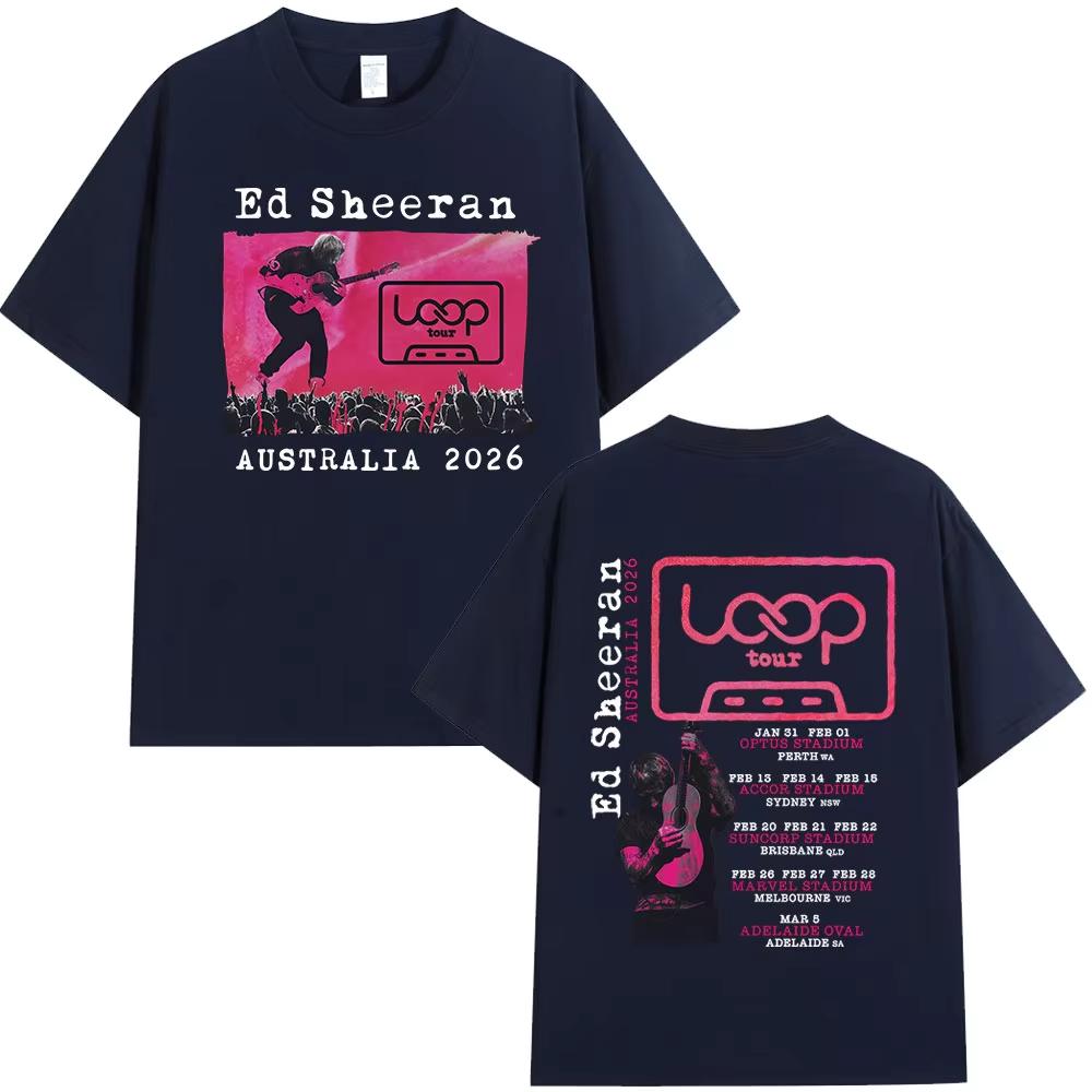 Ed Sheeran Loop Tour Australia 2026 Tour Merch Tshirts Fans Gifts Men Women Clothing Fashion Hip Hop Vintage Casual T Shirts