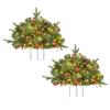 Yousheng Pre-lit Christmas Tree Urn Filler Battery Operated Artificial Xmas Tree with Cones Berries Holiday Porch Planter Filler with Tripod Stake