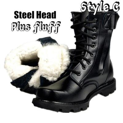 Мужские шерстяные армейские ботинки. Мужские защитные ботинки со стальным носком. Зимние ботинки. Зимние ботинки с высоким берцем. Хлопковые ботинки.