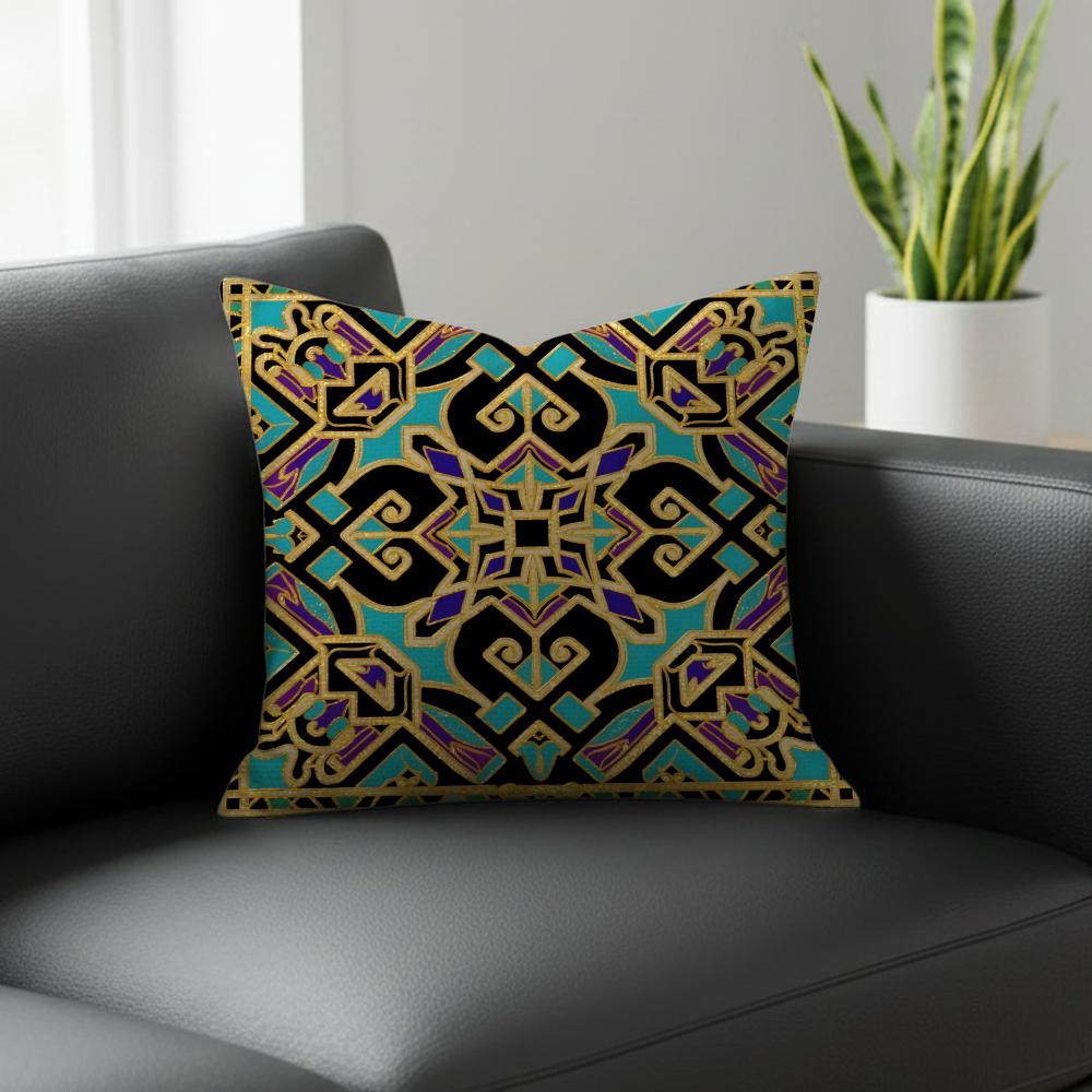 Z-Zhuang Brocade Pattern Cushion Cover Natural Linen Pillowcase Set, All-In-One Decor For Sofa, Bedroom & Chair
