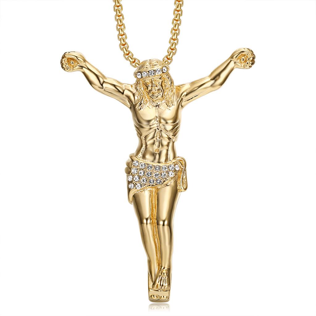 2026 Men's Fashion Personalized Jewelry Accessories European and American Jewelry Gold-plated Diamond Oversized Full Body God YS Pendant Necklace