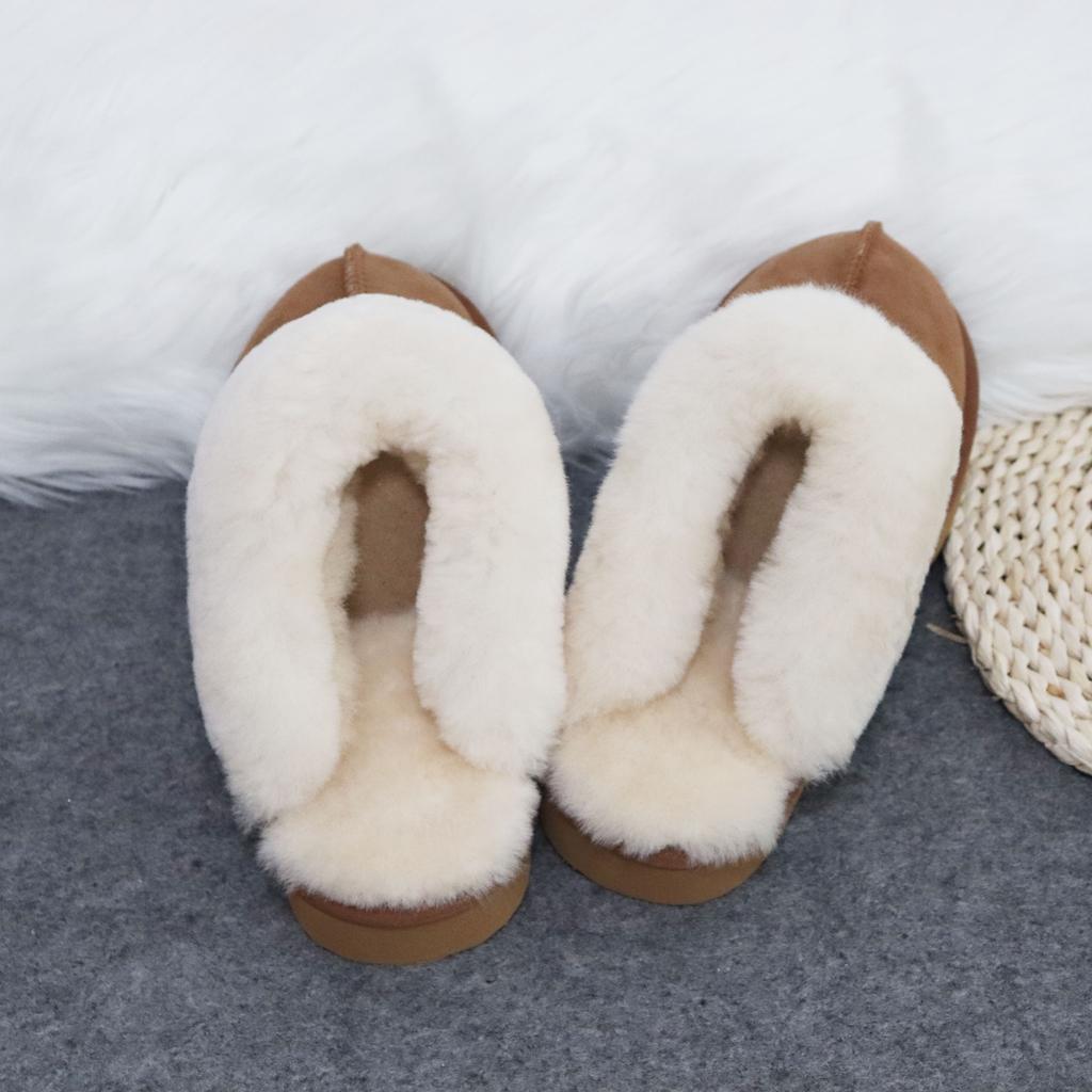 Новые тапочки из натурального овчинного меха, женские зимние тапочки, женские теплые домашние тапочки, мягкие шерстяные женские домашние тапочки