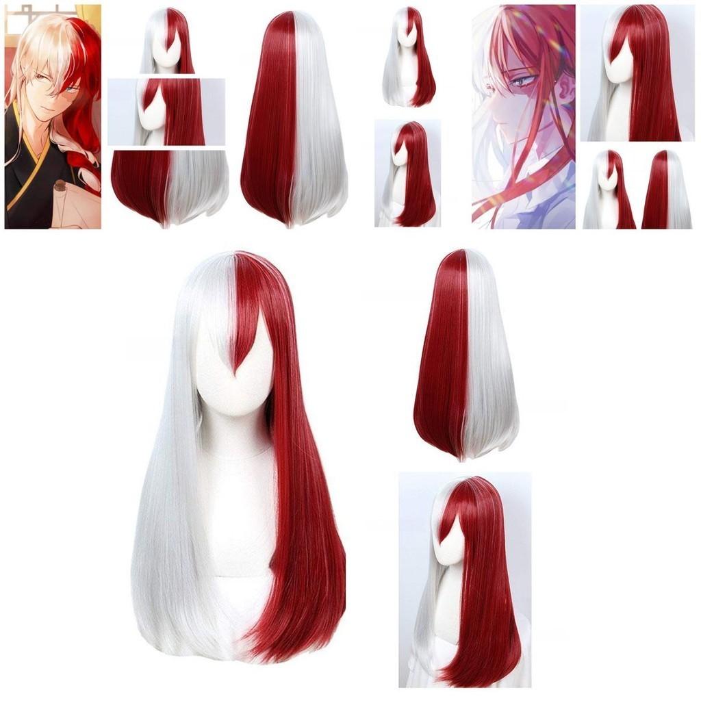 My Hero Academia Cosplay Wig For Todoroki And Bakugo Fans 65cm Length Red And White