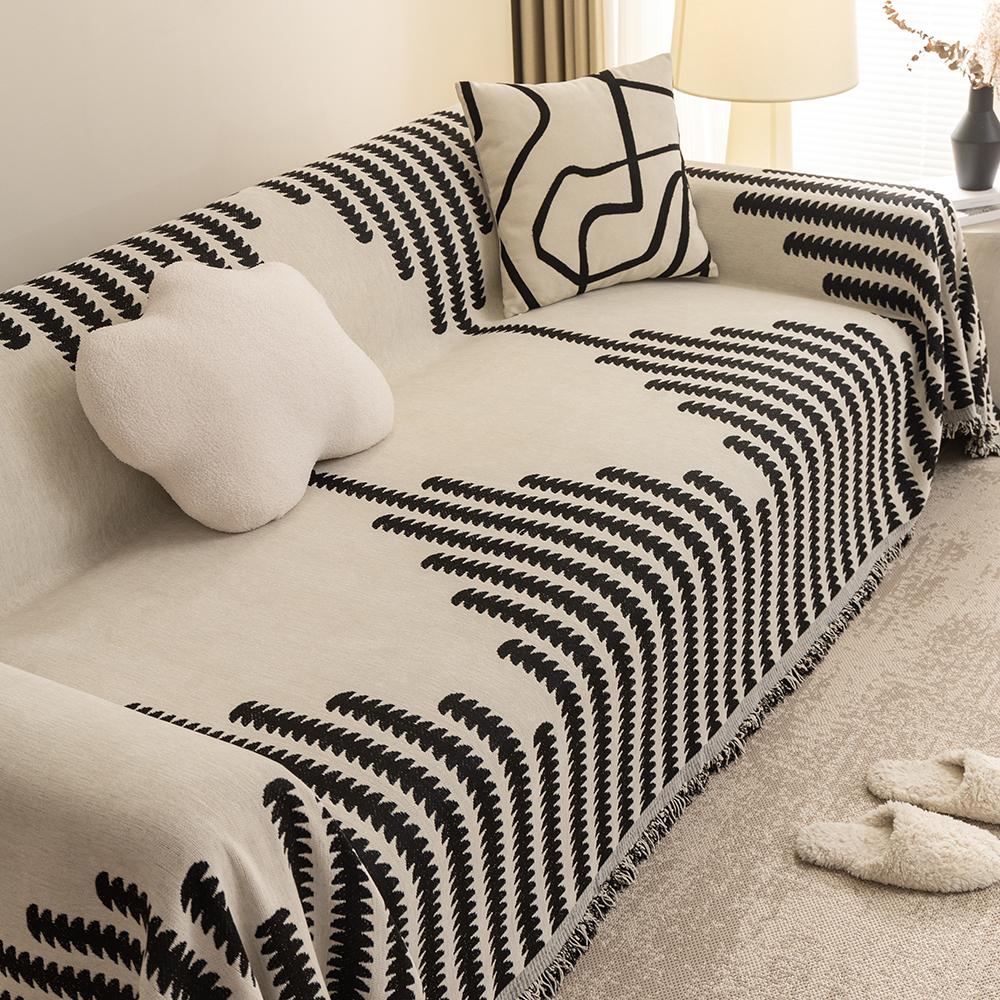 Одеяло из ткани шенилл в скандинавском стиле, универсальные пледы с кисточками для гостиной, защитное покрытие для дивана Four Seasons