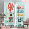 2pcs 2D Flat Printing Window Treatment Curtains Inspiring Reading Adventure Book Polyester Without Electricity Seasonal Party &