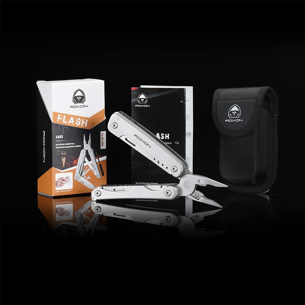 Мультитул ROXON S803 Flash 16-в-1, многофункциональные плоскогубцы, складной нож, мульти-плоскогубцы, со стержнем для розжига огня, для активного отдыха, DIY, альпинизма,