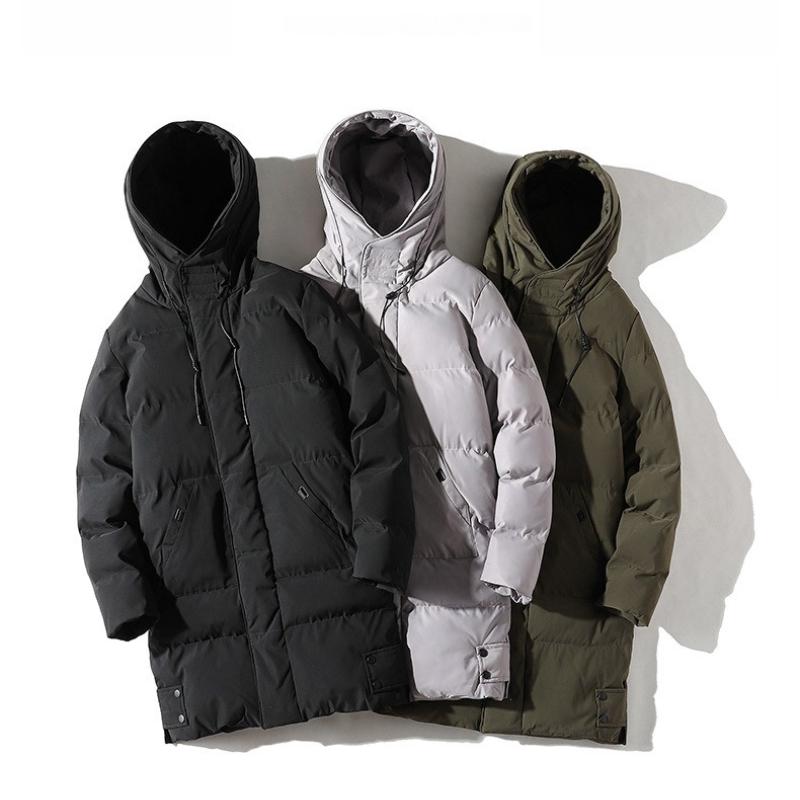 M-8XL Большой размер Средней длины Хлопковая одежда Мужская Зимняя Свободная Хлопковая куртка с капюшоном Теплое Пальто Однотонное Утепленное Хлопковое Пальто