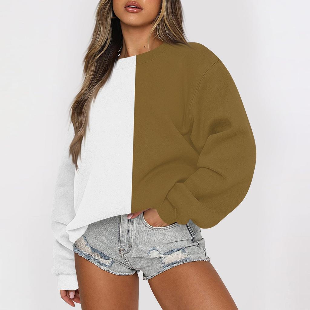 Женские осенне-зимние топы, женская толстовка с длинными рукавами, повседневные флисовые топы с круглым вырезом, свободный крой, половер