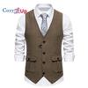 Уютный мужской классический шерстяной твидовый костюм, жилет, повседневная куртка без рукавов, жилет с рисунком «елочка» для смокингов для смокингов