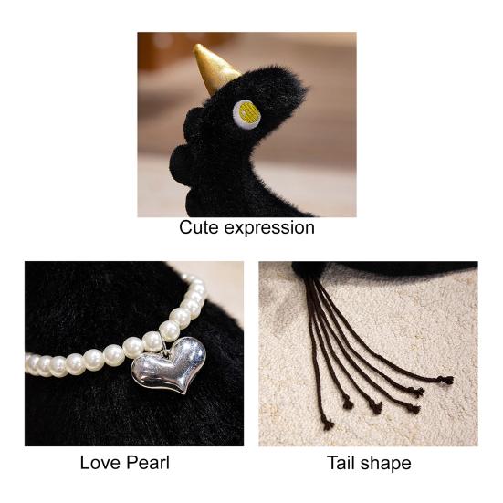 Плюшевая кукла Пегас 50см/70см Мягкая набивная игрушка для девочек Фэнтезийные крылья Ожерелье из искусственного жемчуга Милая плюшевая игрушка для младенца, малыша, детей Домашний декор