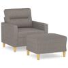 VidaXL Armchair with Footrest Taupe 60 Cm Fabric, Sofa, Armchair, TV Armchair, Single Sofa, Seat, Recliner Sofa, 3201072