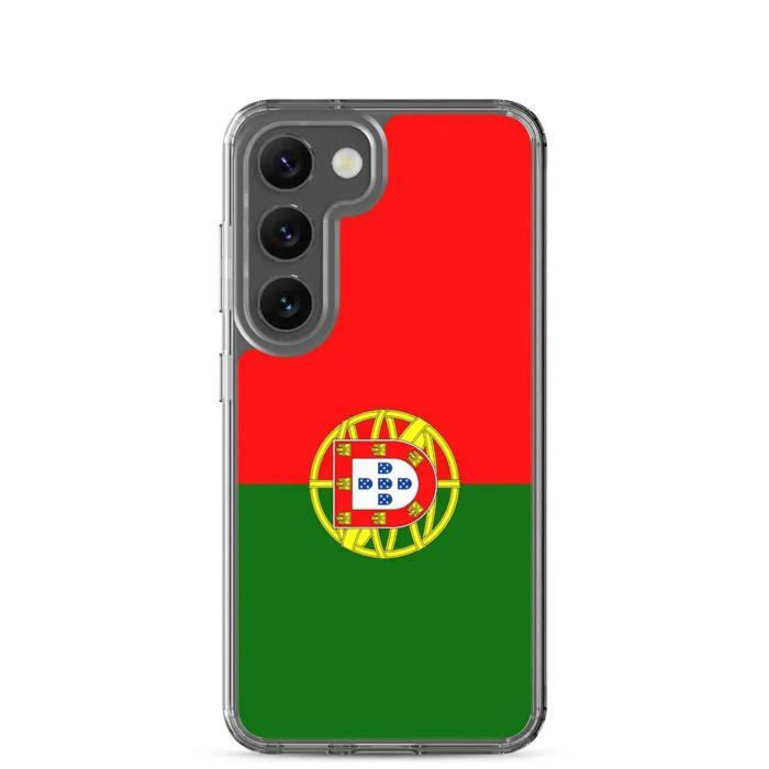 Coque Téléphone - Samsung - Galaxy S23 Ultra - Drapeau Portugal - Souple - Multicolore