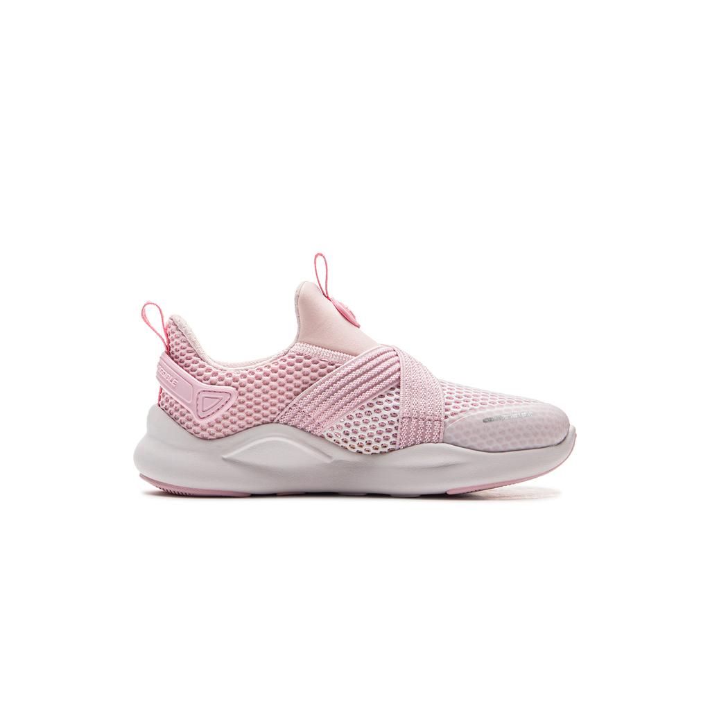 Li Ning Kids Sports Lifestyle Series Fabric Soft Lightweight Fashion Shock Absorption Rebound Low Top Casual Shoes Kids Casual Shoes Pink YKNU120-4