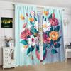 2шт- Цветок - Напечатанная штора - Материал полиэстер - подходит для спальни, гостиной, кабинета, личного пространства
