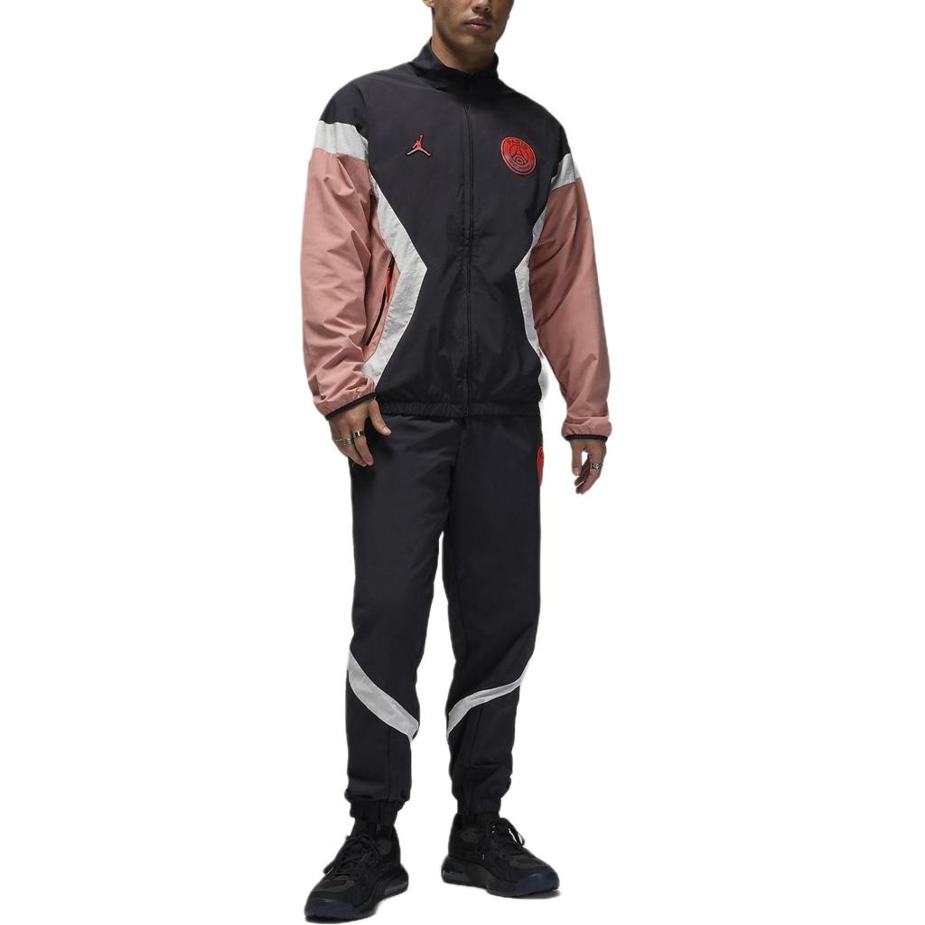 Jordan X PSG Collaboration FW24 M J Anthem Fashion Long Sleeve Hooded Warm Zip Jacket Unisex Jacket Black Pink FV7740-685