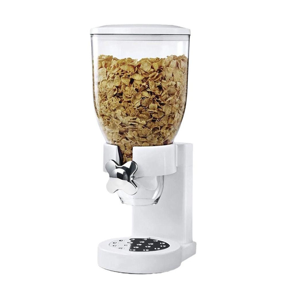 Диспенсер для сухих продуктов с двойным контролем, контейнер для пищевых продуктов, овсяная бочка, модный дозатор хлопьев