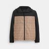 Coach Signature Full Zip WIndbreaker In Recycled Polyester Charcoal Signature