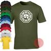 Футболка с логотипом Dharma Initiative Swan Сериал Lost Ретро Крутость Летняя Дышащая Camisetas Ностальгия Ретро Уличная Мода Топ