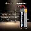 HRB 22.2V LiPo Battery, 6000mAh, 6S 6000mAh, 6-Cell XT90 50C-100C, for RC Airplanes, Helicopters, and Multicopters