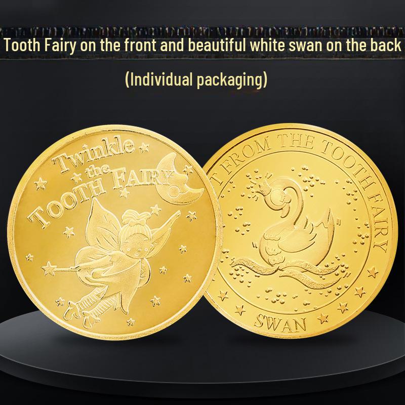 Набор золотых монет Зубная фея: Детская коробка с наградой за зуб и игрушка-украшение на Хэллоуин