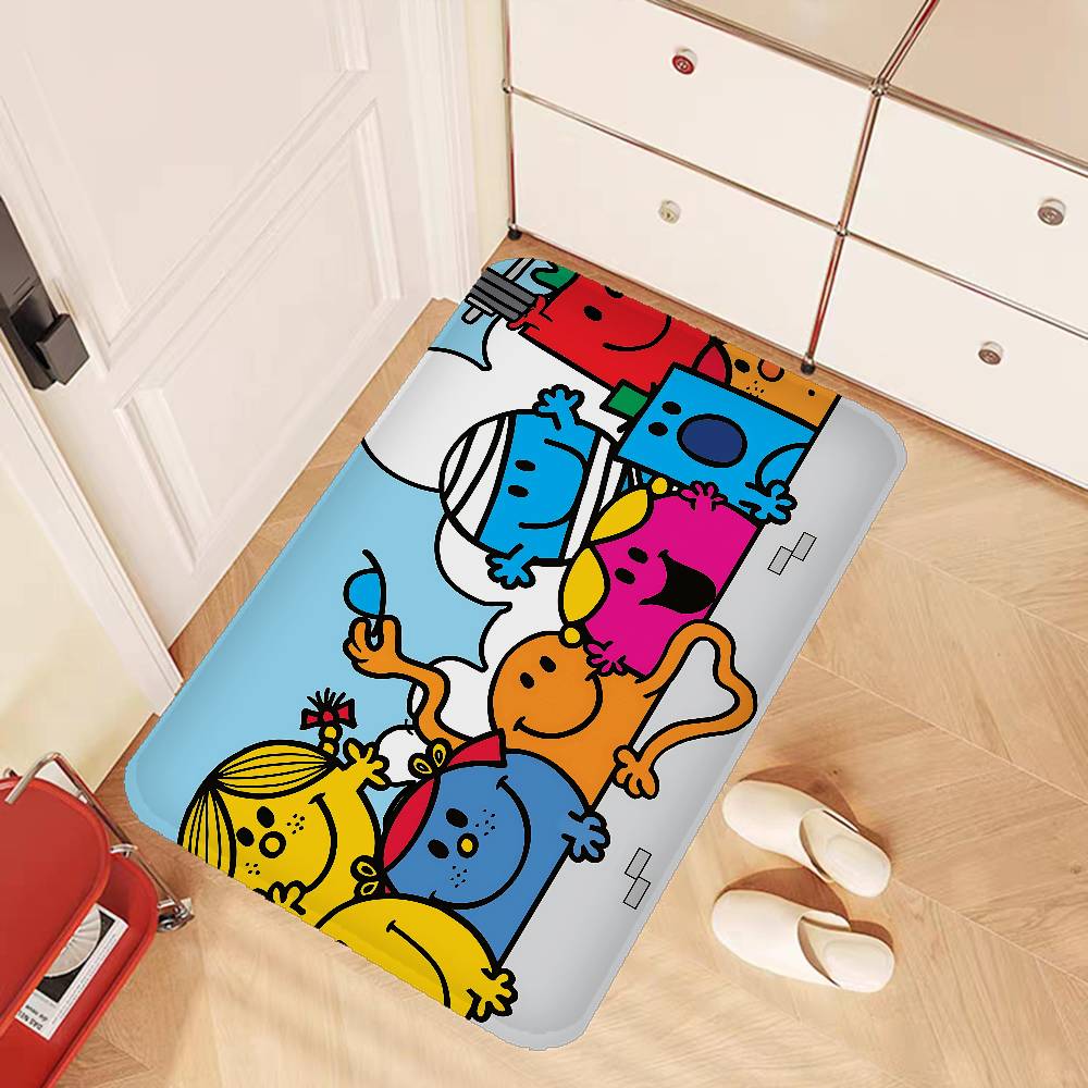 Children M-Mr Men L-Little Miss Entrance Door Mat Nordic Style Bedroom Living Room Doormat Home Balcony Anti-Slip Home Decor