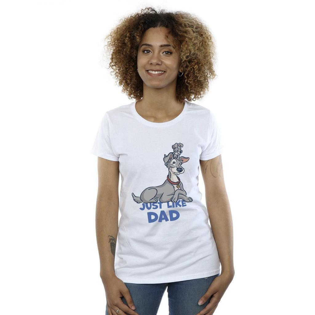 Disney Womens/Ladies Lady And The Tramp Just Like Dad Cotton T-Shirt
