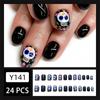 24 шт. Хэллоуин Пресс-накладные ногти Короткие квадратные накладные ногти Милый дизайн Глянцевые накладные ногти Хэллоуин Ногти Милые Полные покрытия Клей на ногтях Stick