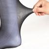 Mens Nylon Sheer Thin Suit Socks Business Dress Socks Blue Striped See Through Formal Dress Over the Calf Stockings
