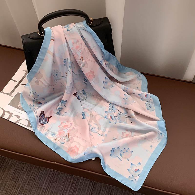 Retro 70*70 Square Scarf Colorful Silk Scarf Women Neck Scarf All-Match Shawl Trendy Headscarf Women'S Accessories Gifts