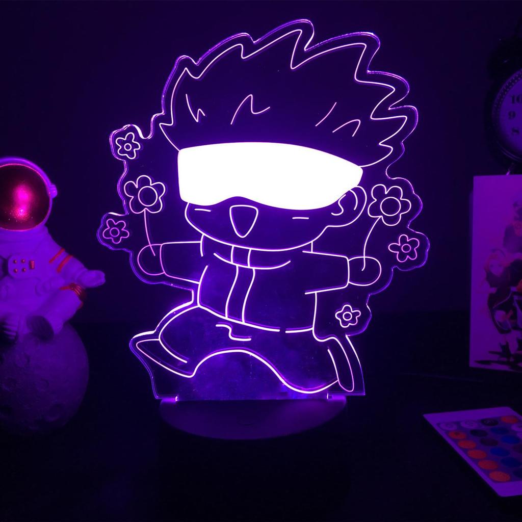 Аниме Gojo Satoru, акриловая фигурка, светодиодный датчик света для детей, украшение для спальни, ночник, подарок на день рождения, модель Jujutsu Kaisen