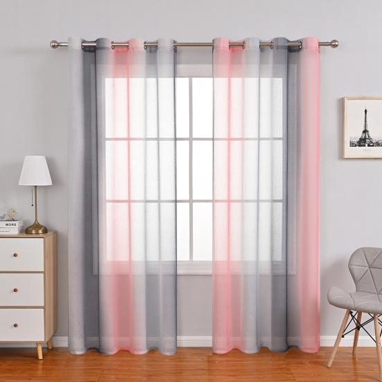 Yousheng Nordic Style Тонкая полузатеняющая оконная занавеска для гостиной Градиентная тюль Драпировка Панель Прозрачный домашний декор