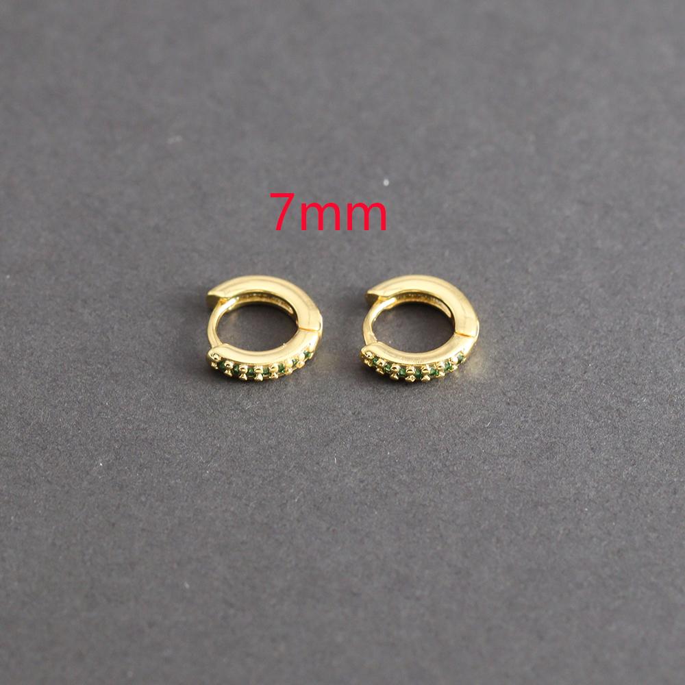 1 Pair Green Little Huggies Stainless Steel Hoop Earrings Girl Tiny Rings Cartilage Small Helix Piercing Tragus Circle Hoops