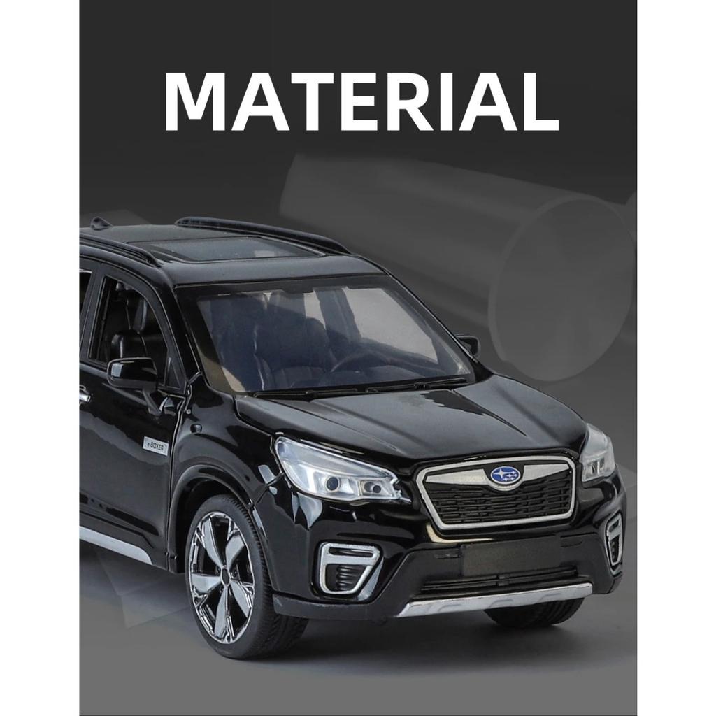 1/32 Subaru Forester SUV Alloy Off-Road Vehicle Miniature Scale Model Car Diecast Metal Sound and Light Collection Children Toy Gift