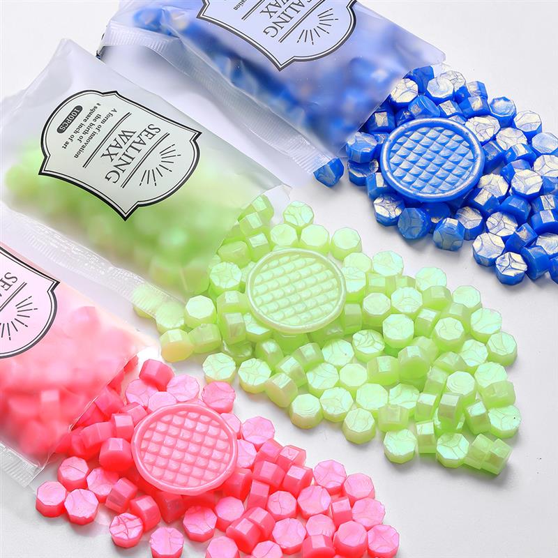 100Pc Glitter Sealing Wax Seal Stamp Wax Beads Scrapbook Material Wedding Birthday Party Invitation Stamp DIY Stamp Decoration