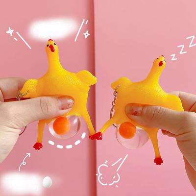 3 шт. Курица, несущая яйца, Курица, Ключница-брелок с шариком-антистрессом, Портативный брелок с пищащей курицей, Забавная шутка, Хитрая маленькая игрушка