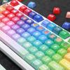 133Keys Rainbow Keycaps DA Profile 9.5mm Thick PBT Keycaps для 61/87/104/108 Layout Mechanical Keyboard Keycaps