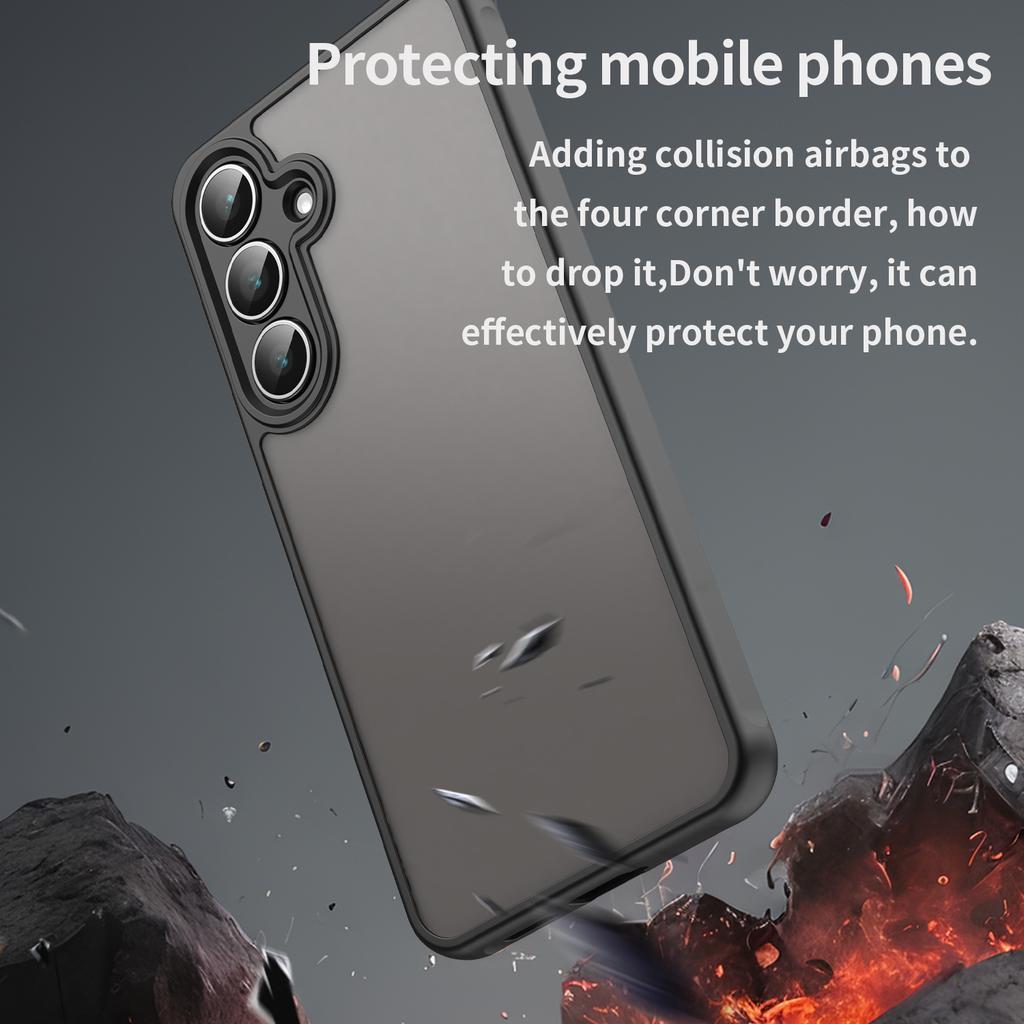 Для Samsung Galaxy S25 FE Чехол Ударопрочный С подушками безопасности Матовый Полупрозрачный ПК+ТПУ Задняя крышка телефона