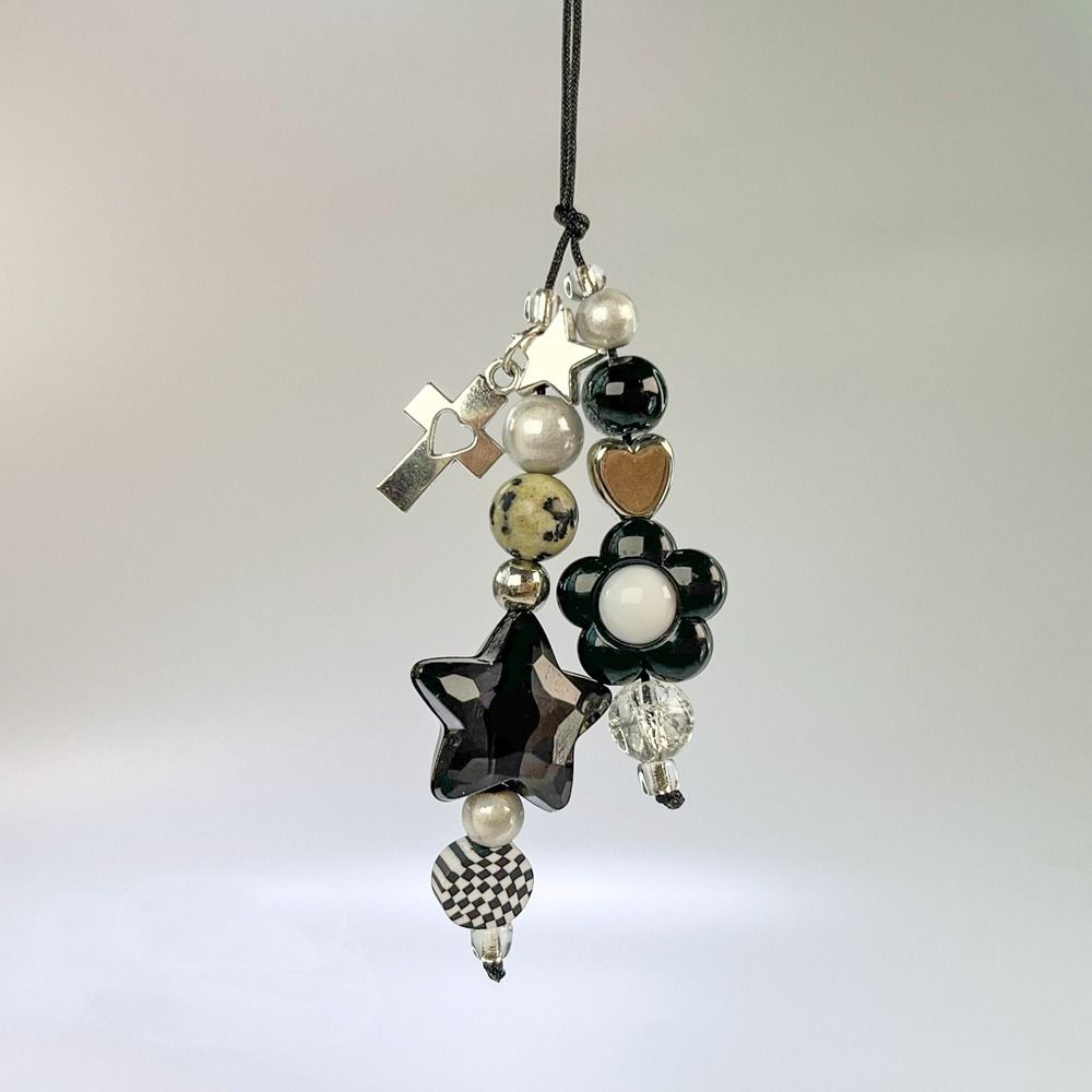 Gothic Style Y2K Phone Strap Star Heart Cell Phone Chain Fashion Mobile Phone Lanyard Phone Charm