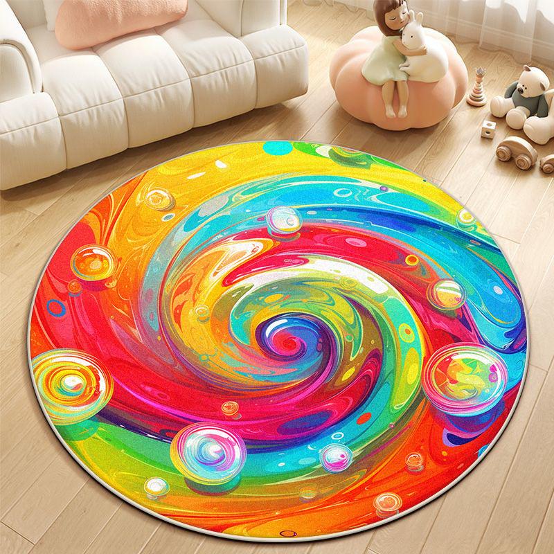 Современный абстрактный круглый ковер противоскользящий большой ковер для гостиной мягкий легко чистящийся украшение для спальни коврик для туалетного столика настраиваемый