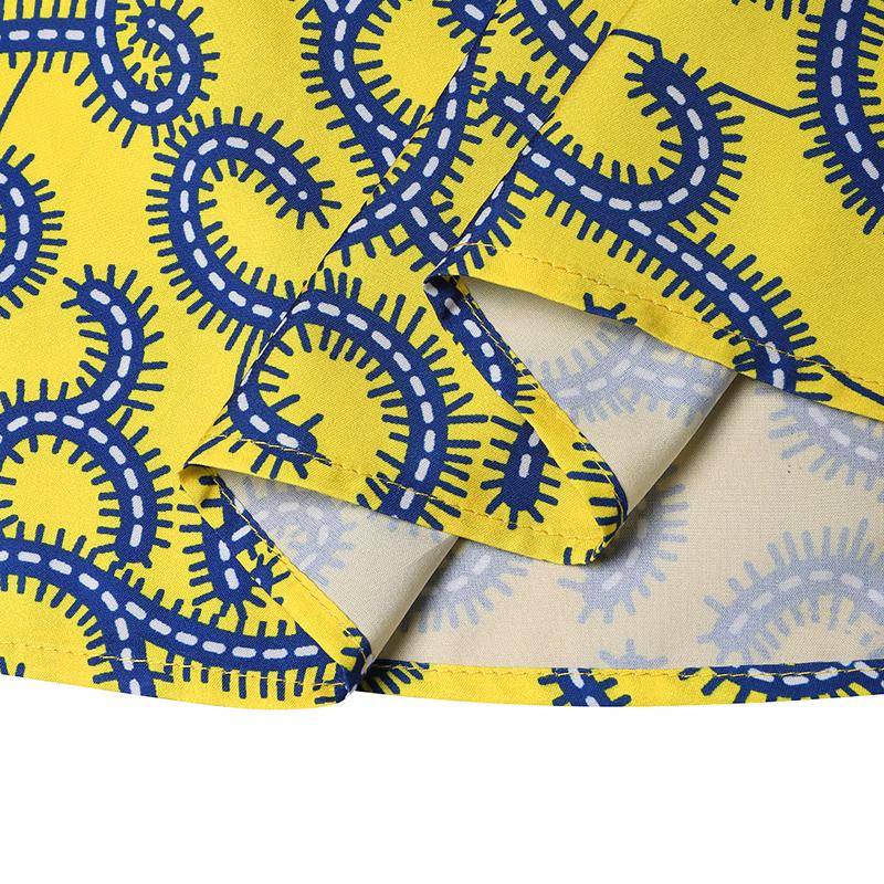 Women Large Size Round Neck Short Sleeve Printed Loose Blouse